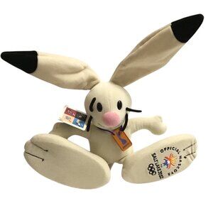 2002 Salt Lake City Winter Olympics Mascot Plush Powder Rabbit 16” with Tag Vtg
